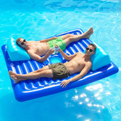 Inflatable Blue Dual Swimming Pool Lounger - 78"