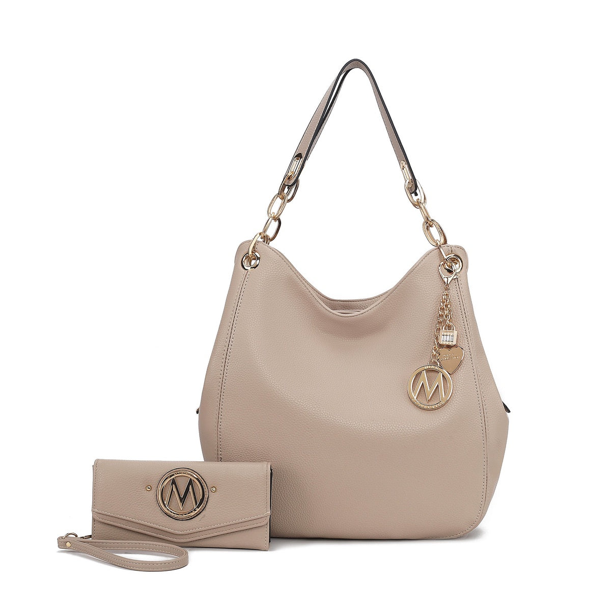  MKF Collection Ashley Hobo Bag and Wallet Set - Cognac Brown - Bonton