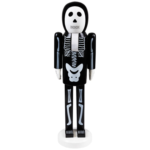 Skeleton Halloween Nutcracker - 14" - Black and White