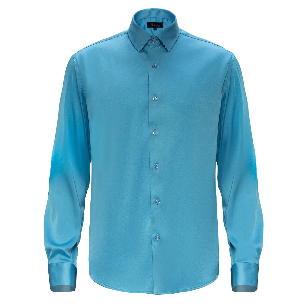  Barocco Barocco Luxe Satin Stretch Shirt AQUA - AQUA - Bonton