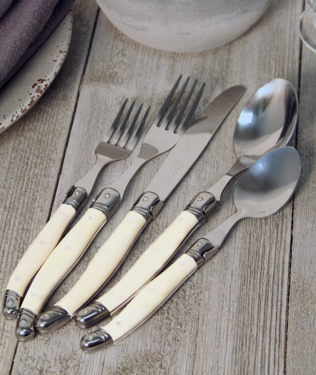  French Home 20 Piece Laguiole Faux Ivory Flatware Set by French Home - Default Title - Bonton