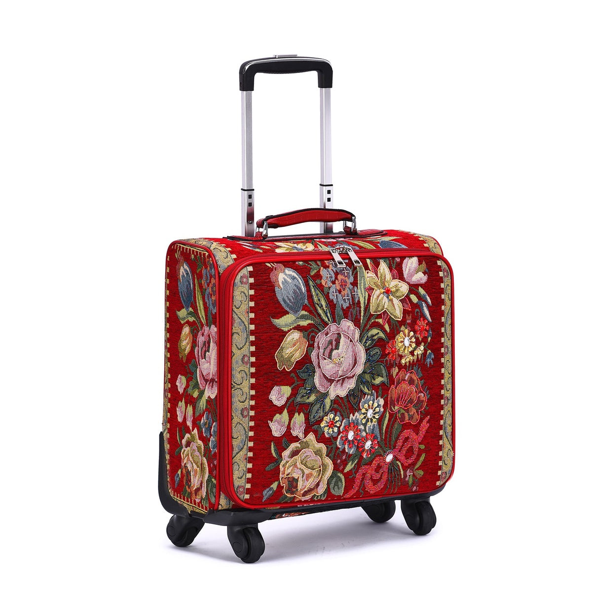  Mellow World Flower Shop Hand Beaded Suitcase - Black - Bonton