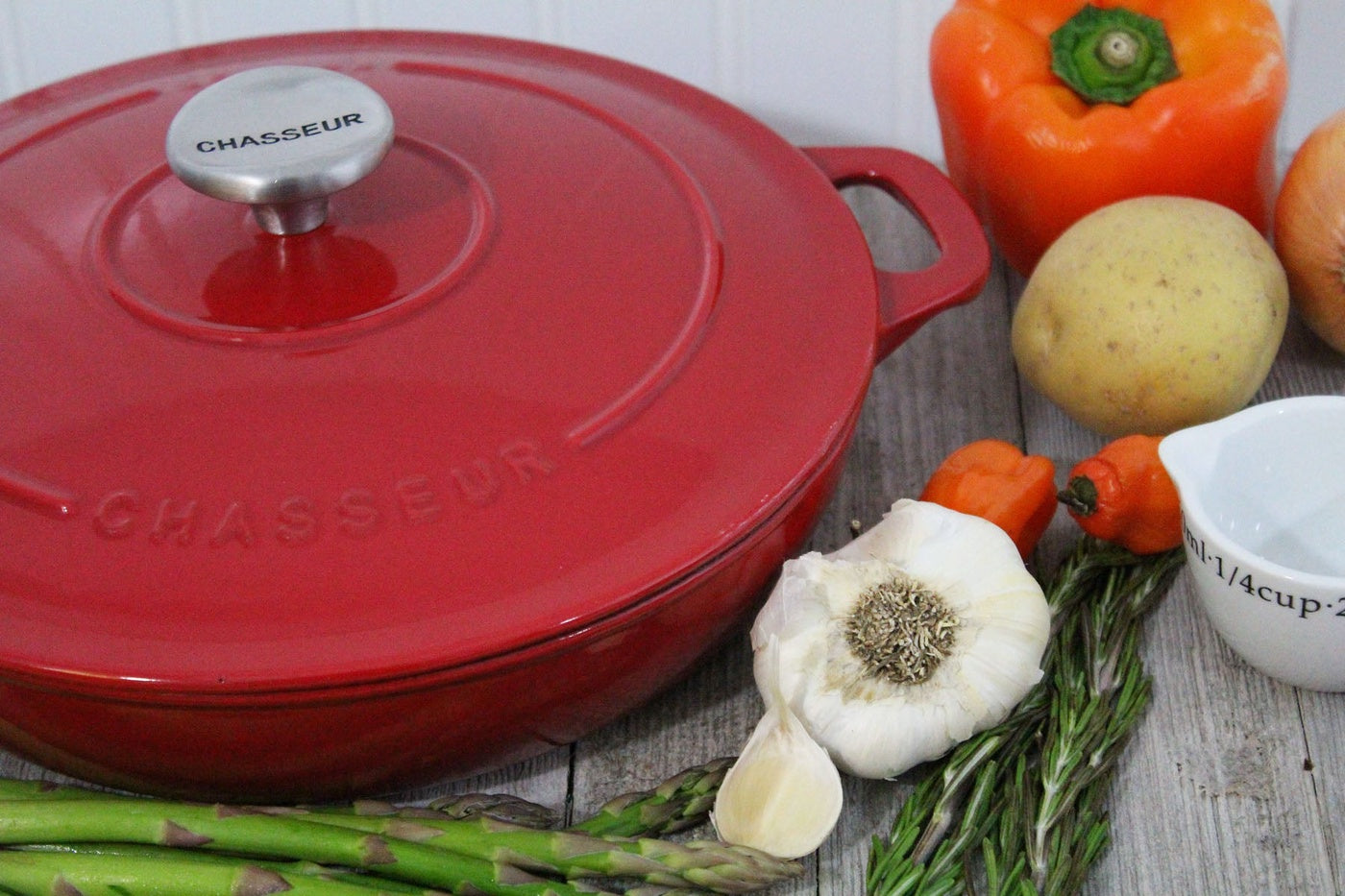  Chasseur Chasseur French Enameled Cast Iron Braiser With Lid, 1.8-Quart, Red - Default Title - Bonton