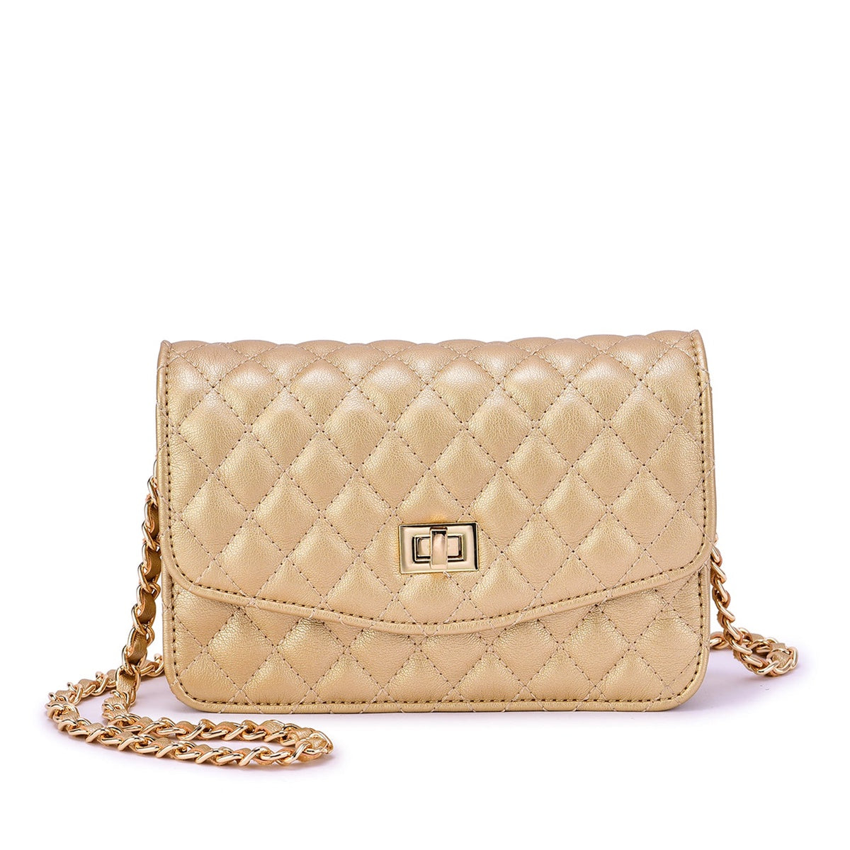  Mellow World Amanda Quilted Crossbody Clutch - White - Bonton