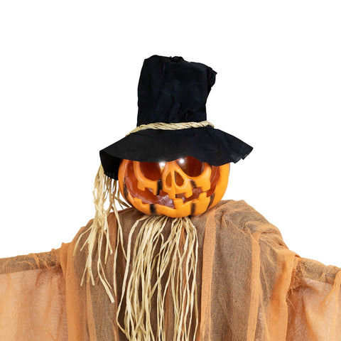 Animated Jack-O'-Lantern Scarecrow Halloween Decoration - 6'