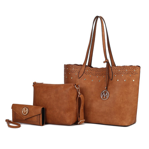 Mariahna 3 Pcs Shopper Tote, Crossbody and Wallet