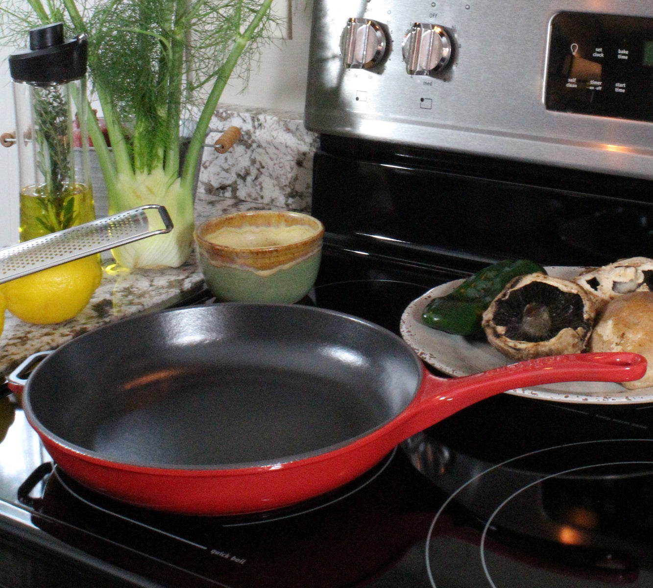  Chasseur Chasseur  Cast Iron Fry Pan With Cast Iron Handle, 10.5-Inch, Red - Default Title - Bonton