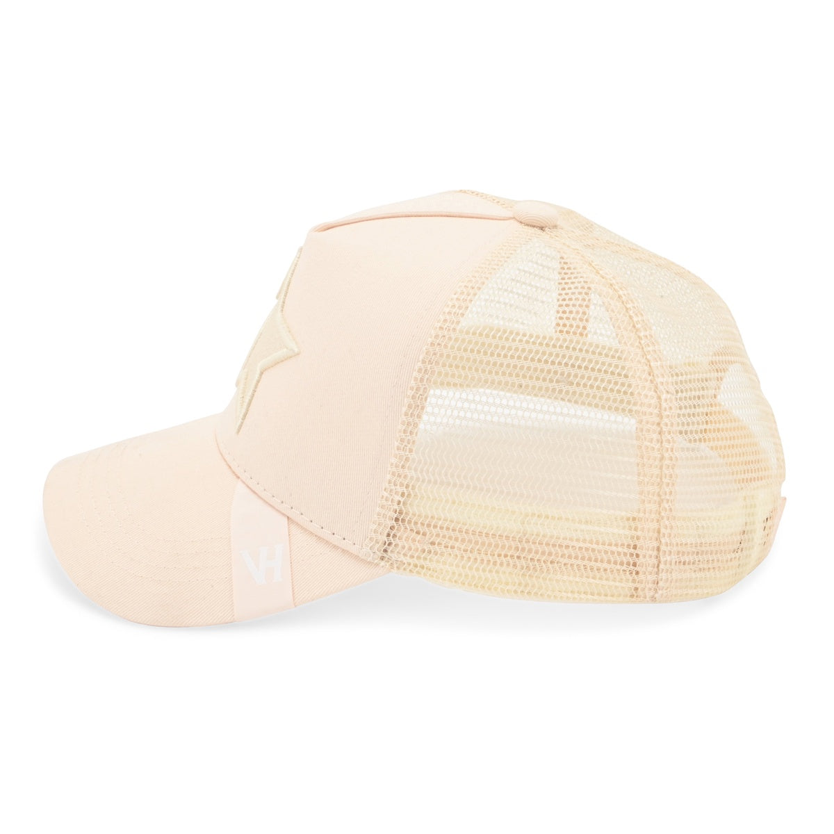 Vintage Havana Vintage Havana Trucker Hat for Women & Men – Cream Beige Mesh & Canvas Adjustable Cap With Embroidered Star - Default Title - Bonton