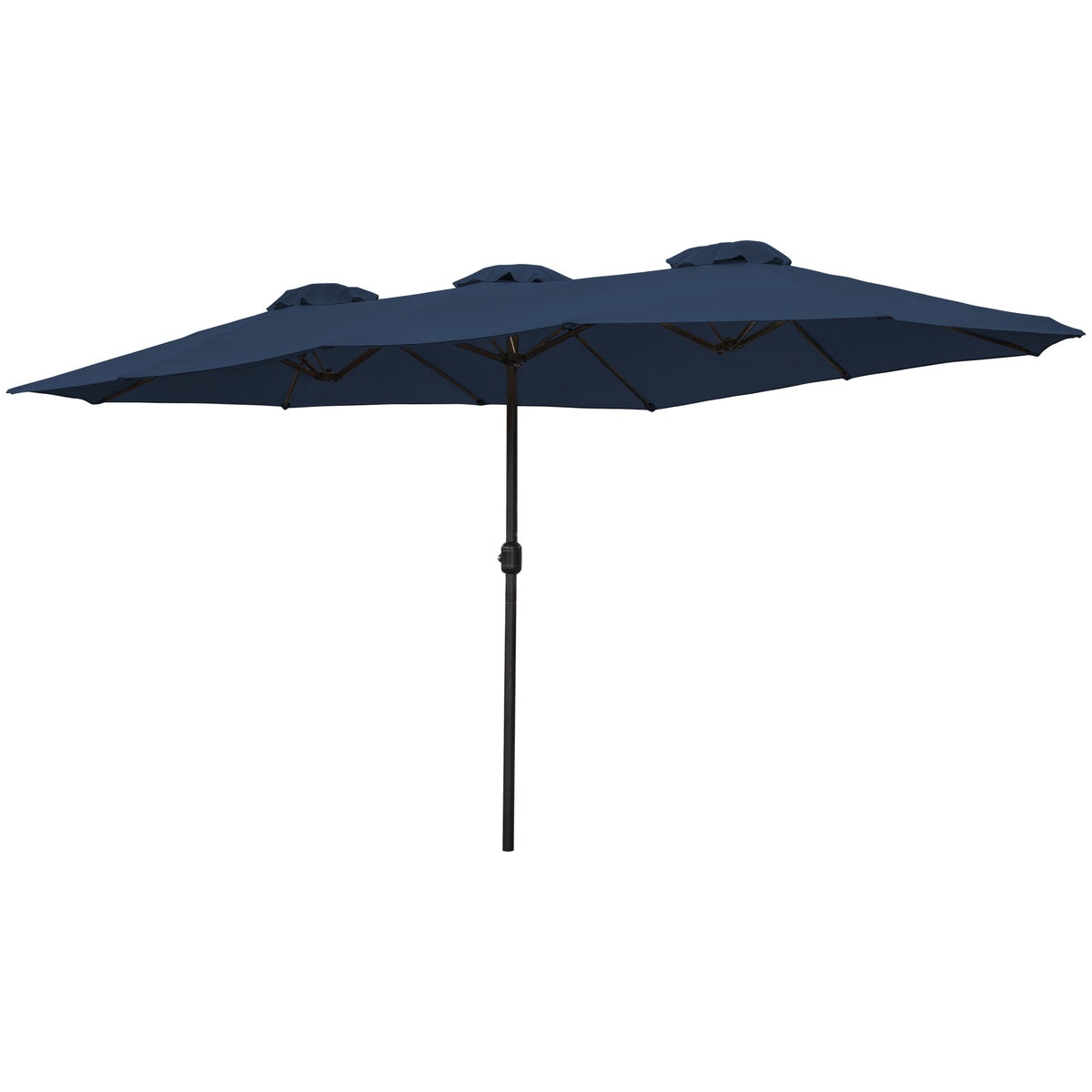  Northlight 15' Outdoor Patio Market Umbrella With Hand Crank  Navy Blue - Navy Blue - Bonton