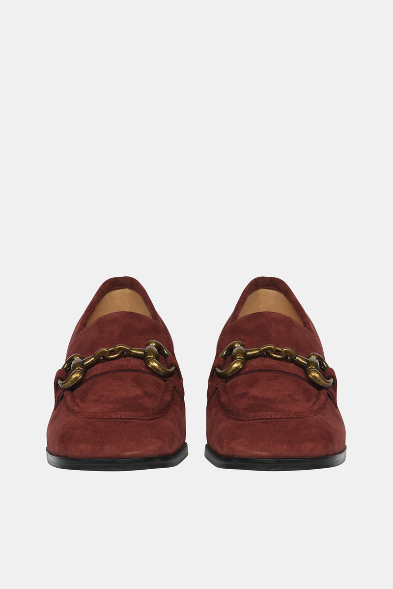  Saint G Jacqueline Suede - Loafers - Burgundy - Bonton