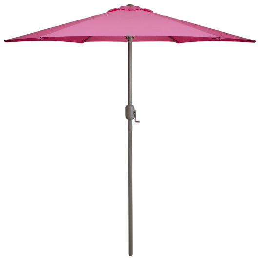 7.5ft Outdoor Patio Market Umbrella With Hand Crank  Pink