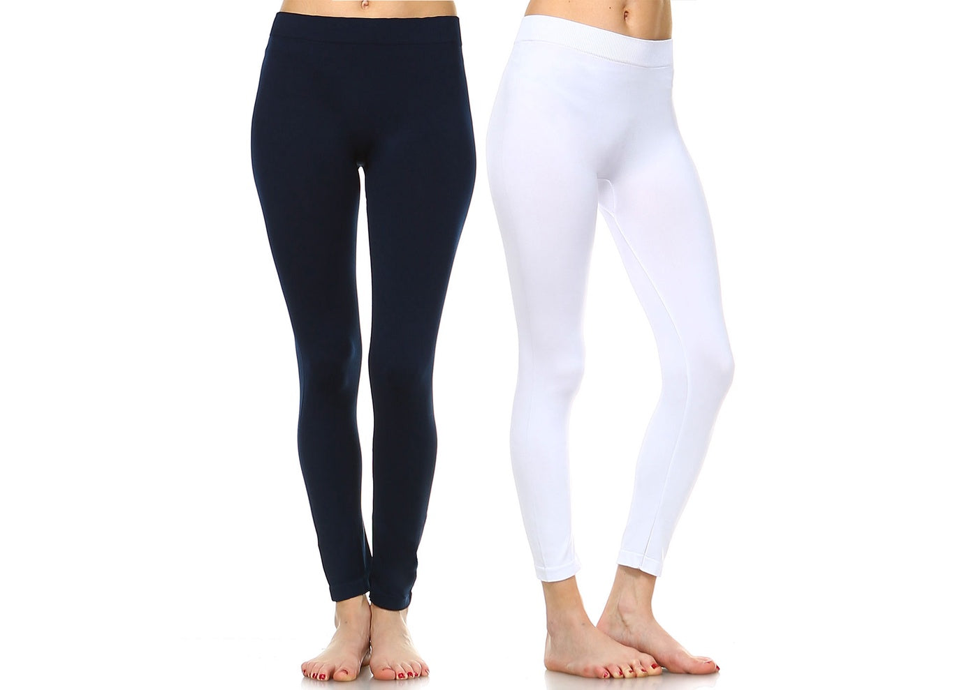  White Mark Pack of 2 Solid Leggings - one size - Bonton