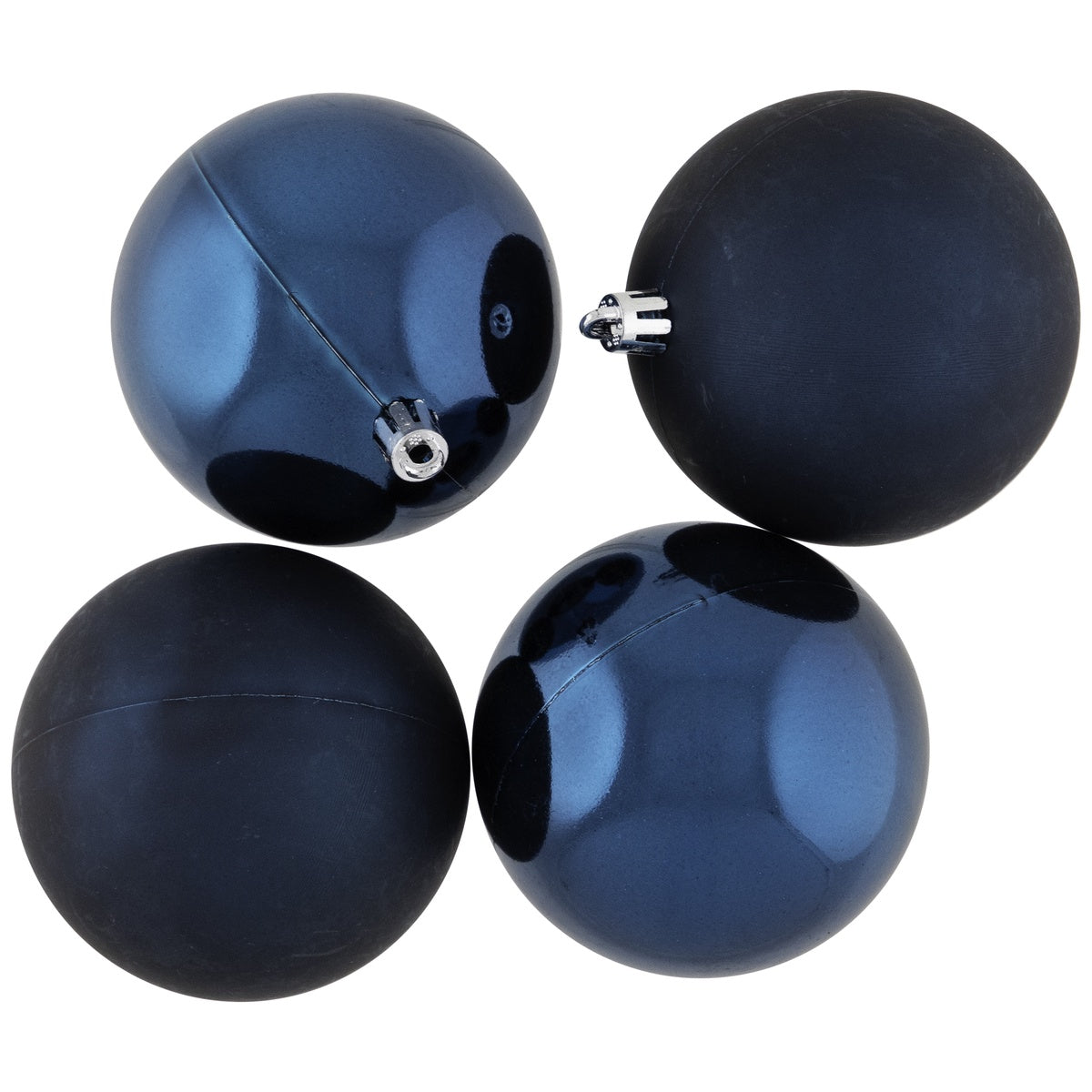  Northlight 32ct Sapphire Blue Shatterproof 2-Finish Christmas Ball Ornaments 3.25