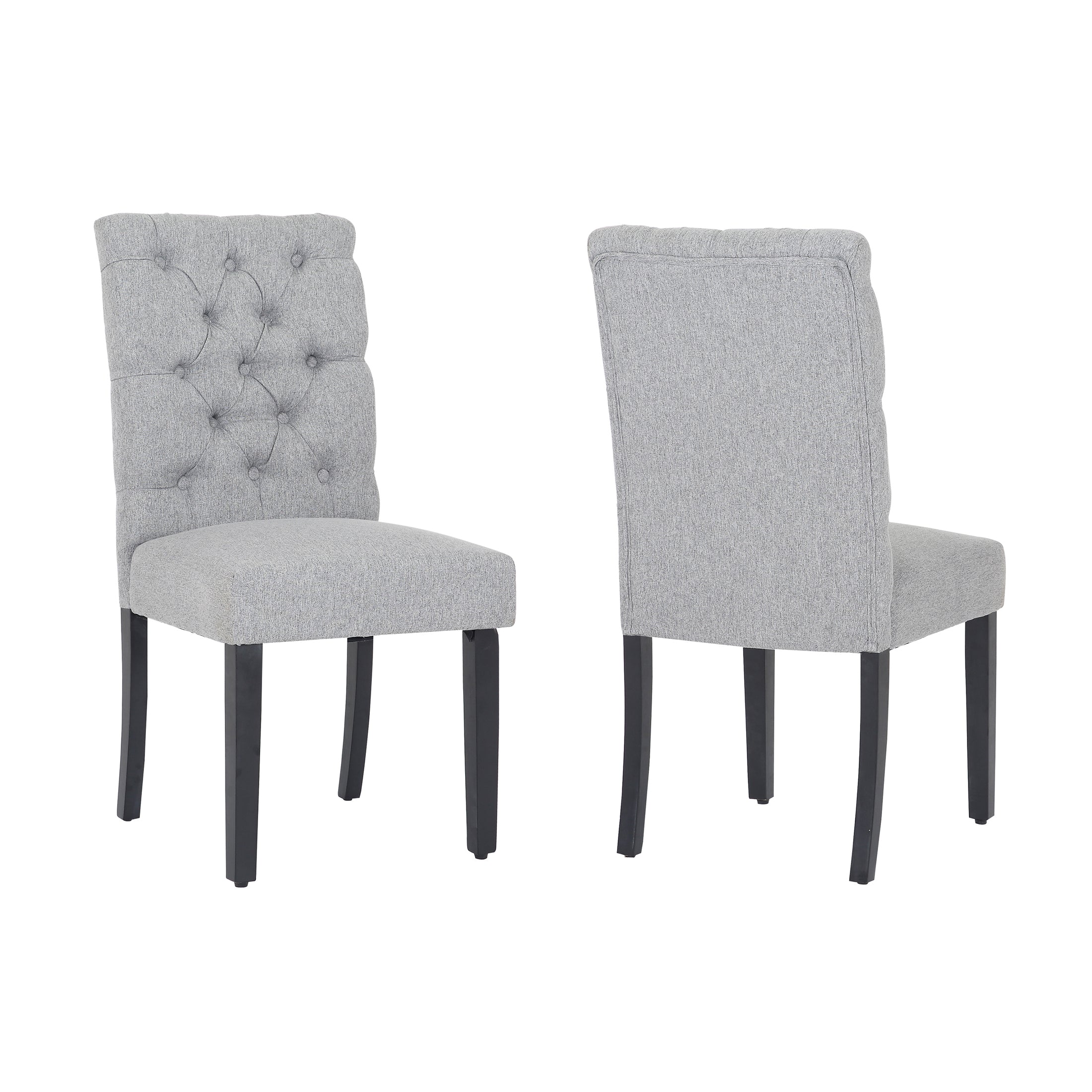  Westin Furniture Upholstered Button Tufted Dining Side Chair, Set of 2 - Beige - Bonton