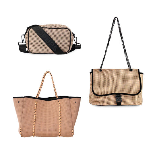 Camera Bag + Flap Crossbody + Everyday Tote - Tan