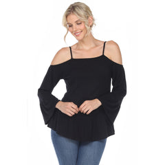 Women's Cold Shoulder Ruffle Sleeve Top