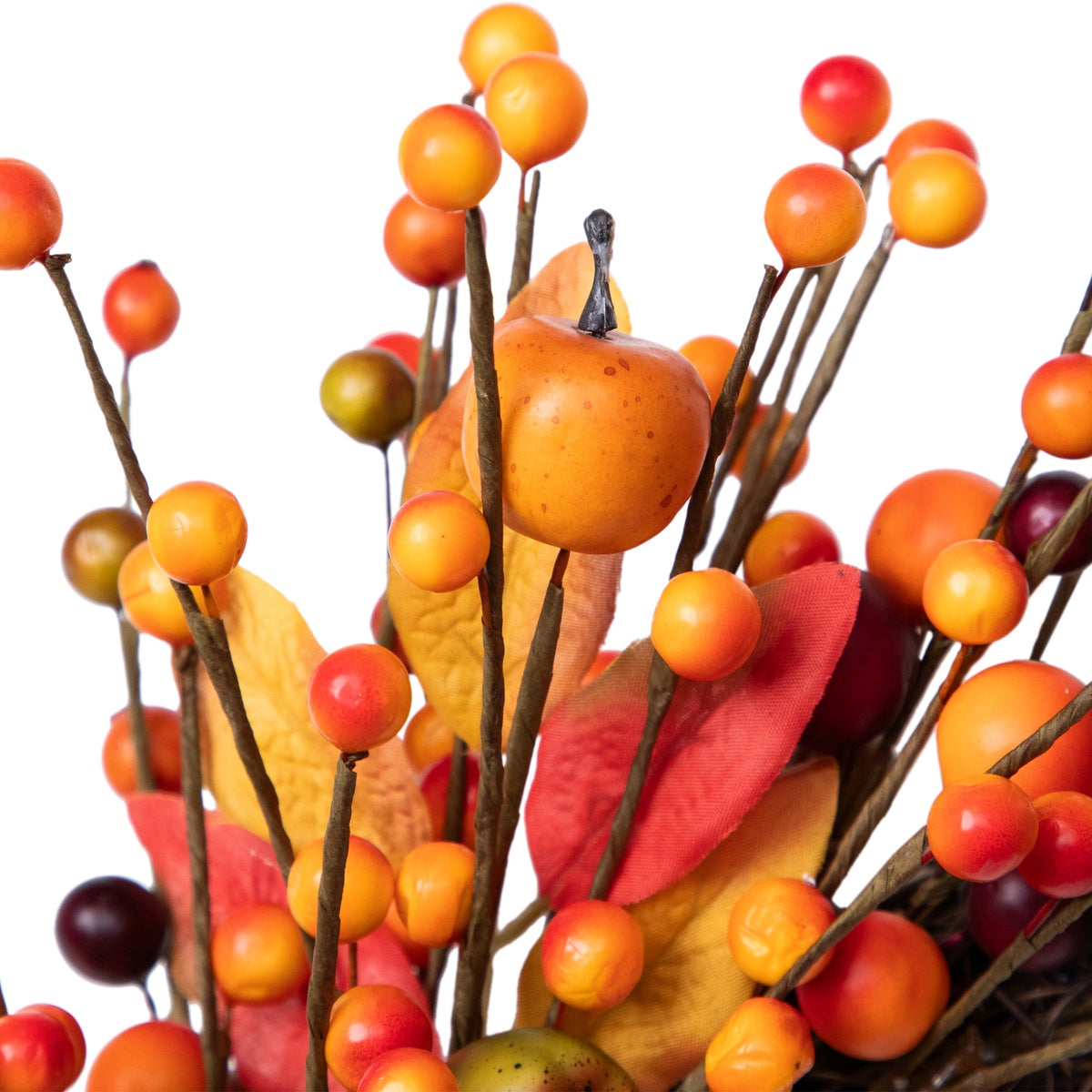  Northlight Berries and Apples Foliage Twig Artificial Thanksgiving Wreath - 18-Inch  Unlit - Default Title - Bonton