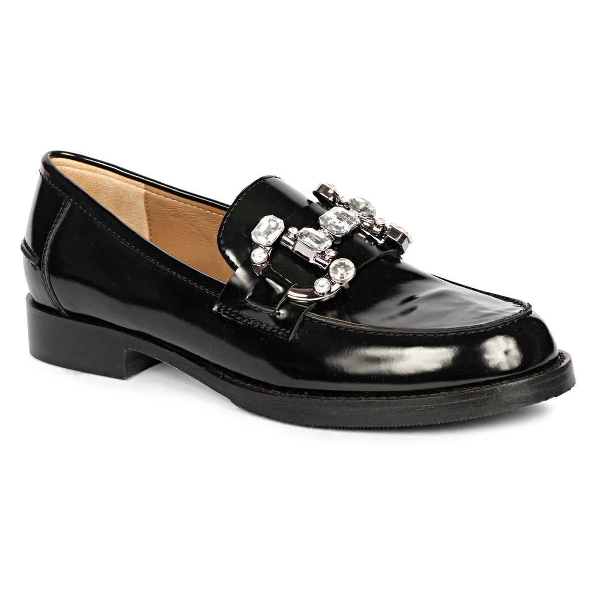  Saint G Livia Black Abrasivato Leather Loafer - BLACK - Bonton