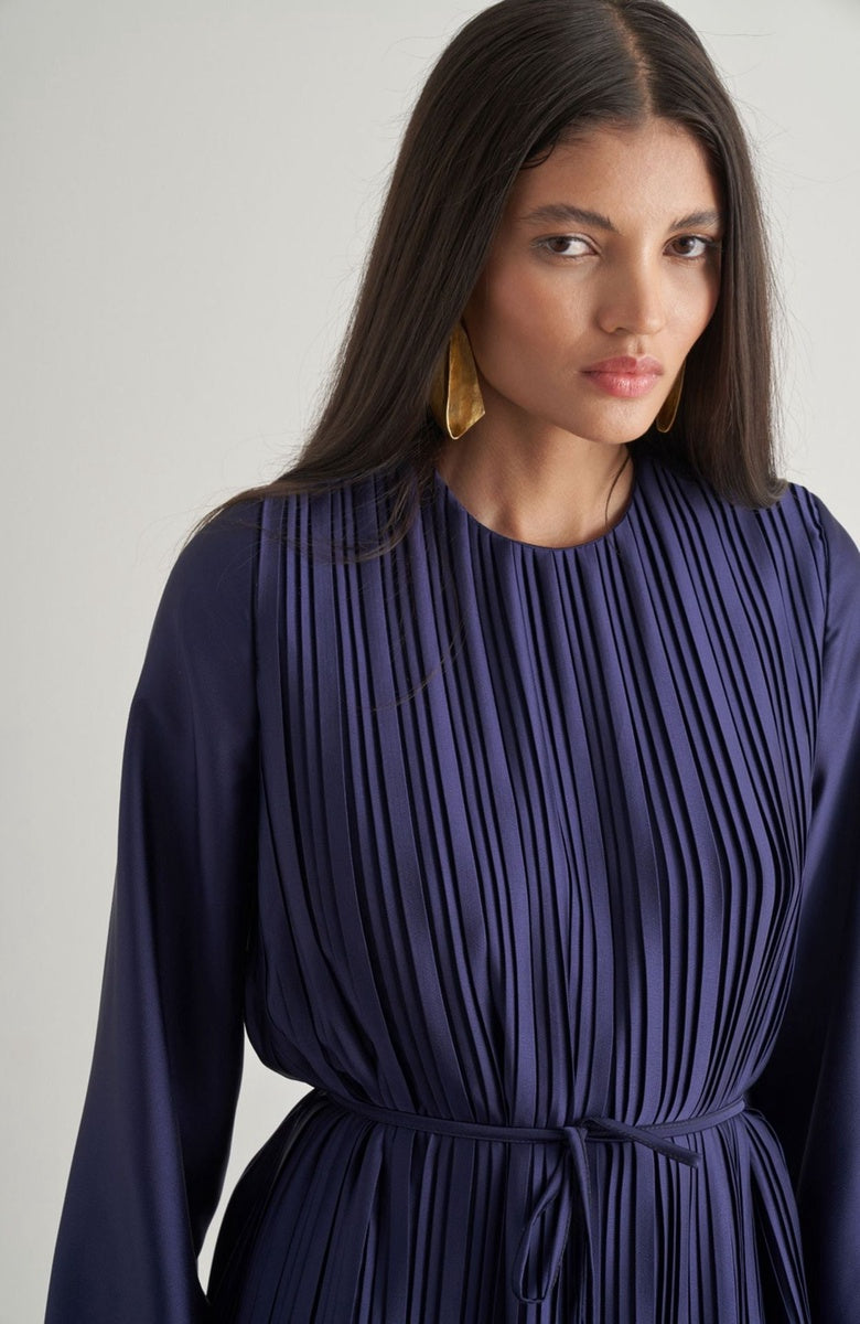  Mizalle Mizalle Maxi Dress - Navy Blue - Bonton