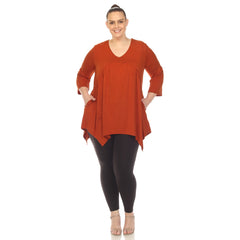 Plus Size Empire Waist V-Neck Tunic Top