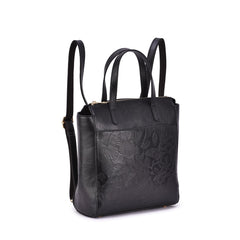 Shia 3D Embossed Floral Convertible Shoulder Bag/Backpack