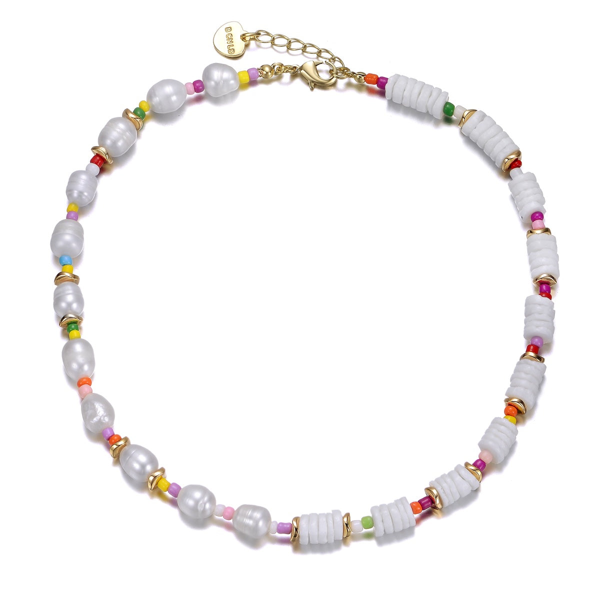  GigiGirl Kids 14k Gold Plated Multi Color Beads With Freshwater Pearls Necklace - Default Title - Bonton