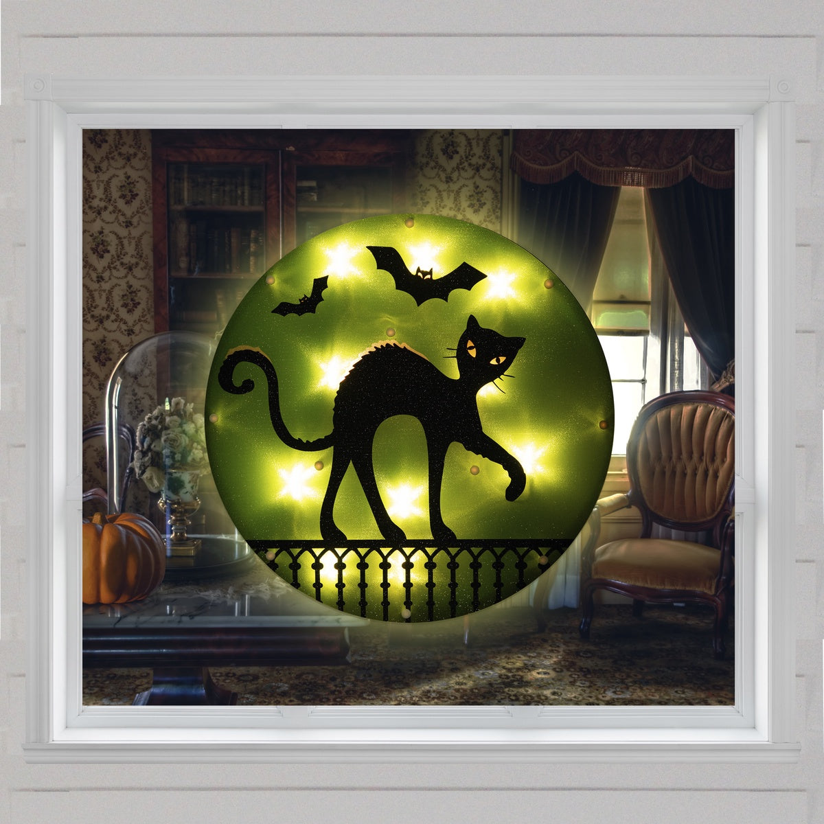  Northlight Lighted Cat Halloween Window Silhouette - 13.75