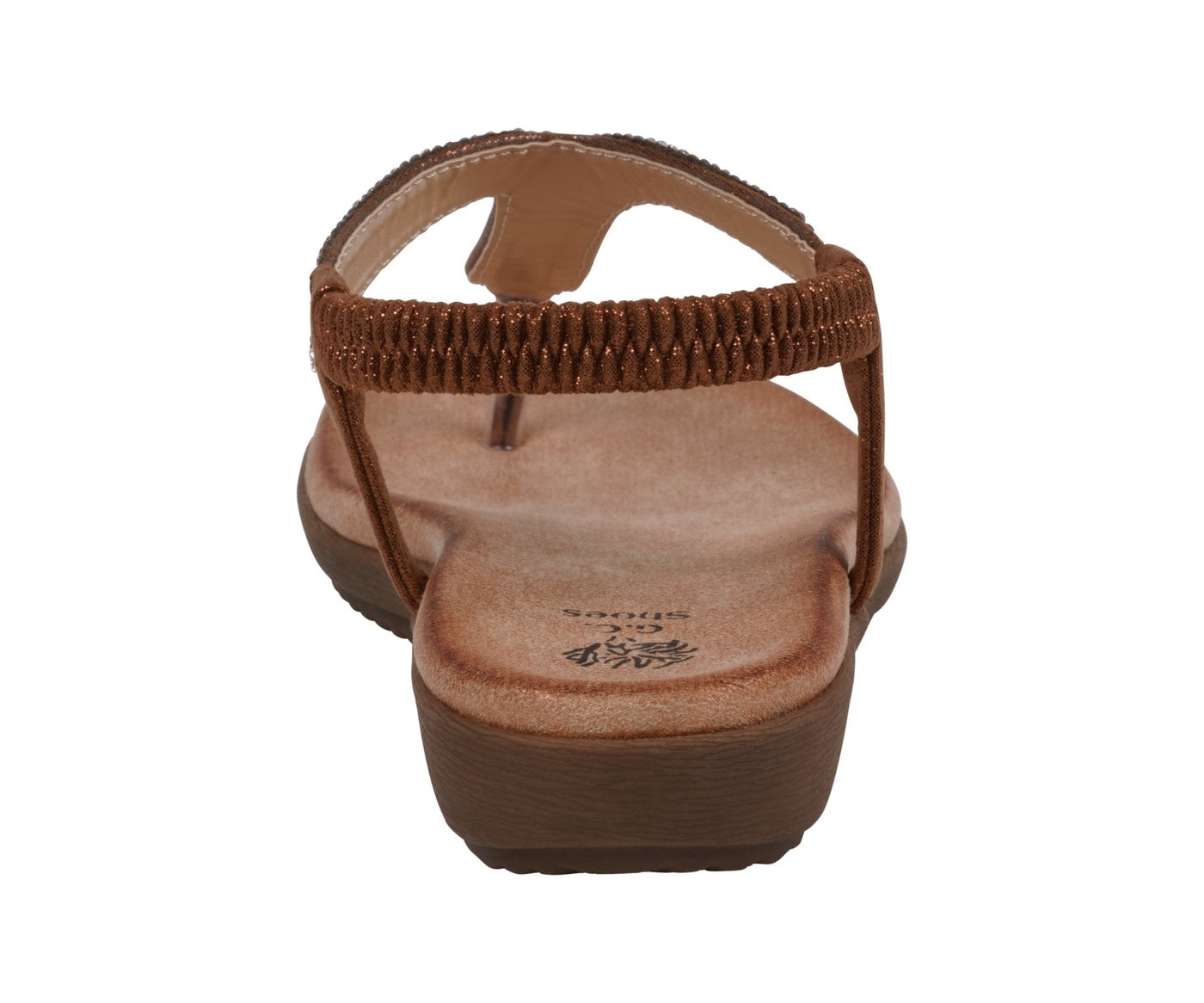 GC Shoes Women's Lori Bronze Embellished Flat Sandals - Bronze - Bonton