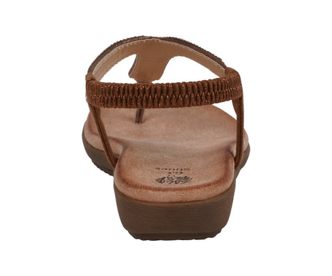 Women's Lori Bronze Embellished Flat Sandals