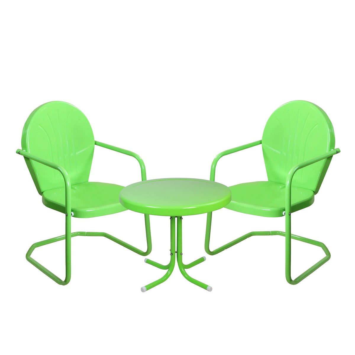  Northlight 3-Piece Retro Metal Tulip Chairs and Side Table Outdoor Set  Lime Green - Lime Green - Bonton