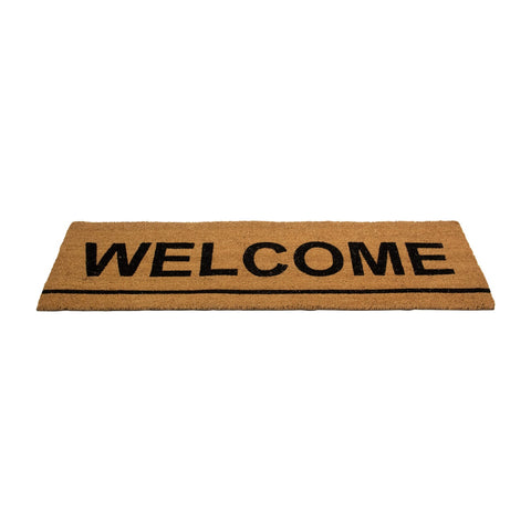 Natural Coir Outdoor Rectangular "Welcome" Doormat 16" X 48"
