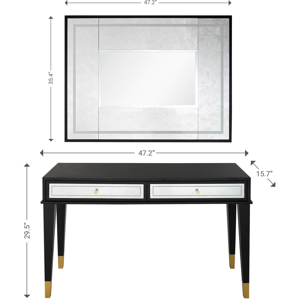  Makalu Wall Mirror and Console Table - Mirror - Bonton