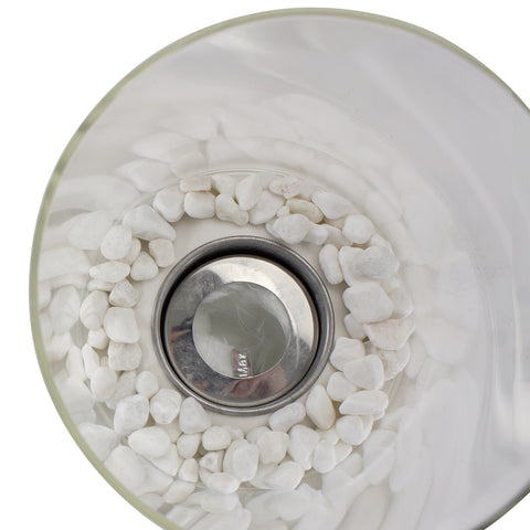 Bio Ethanol Round Portable Fireplace With Base - 10.5" - White