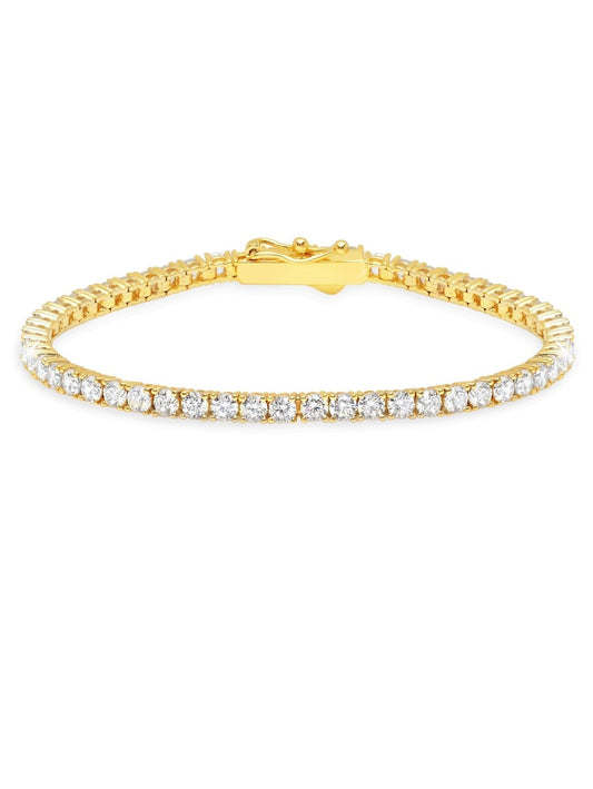 Classic Medium Brilliant Tennis Bracelet Finished in 18kt Yellow Gold