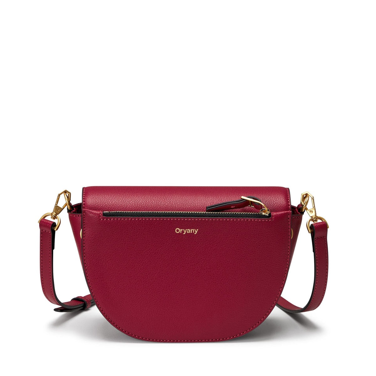  Oryany Lottie Saddle - Classic Small Crossbody - Eggplant - Bonton