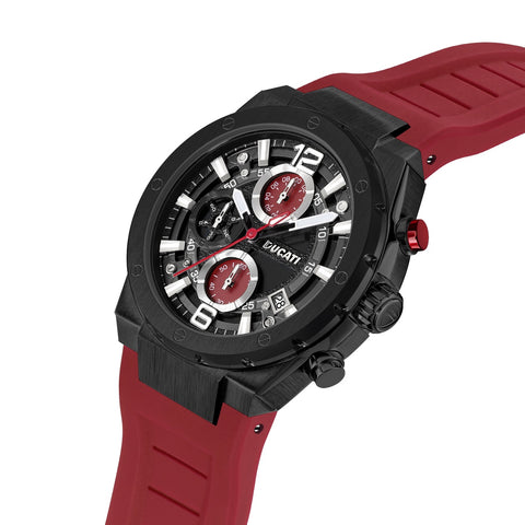Ducati Chronograph Watch Red Silicon Strap