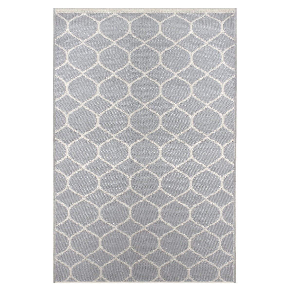  Northlight 4' X 6' Gray and Beige Honeycomb Pattern Rectangular Outdoor Area Rug - Honeycomb - Bonton