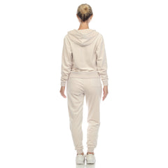 Women's 2 Piece Velour Tracksuit Set