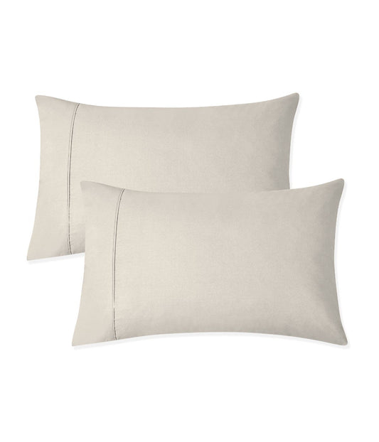 Organic Cotton 300TC Percale Pillowcases Set of 2 Ivory