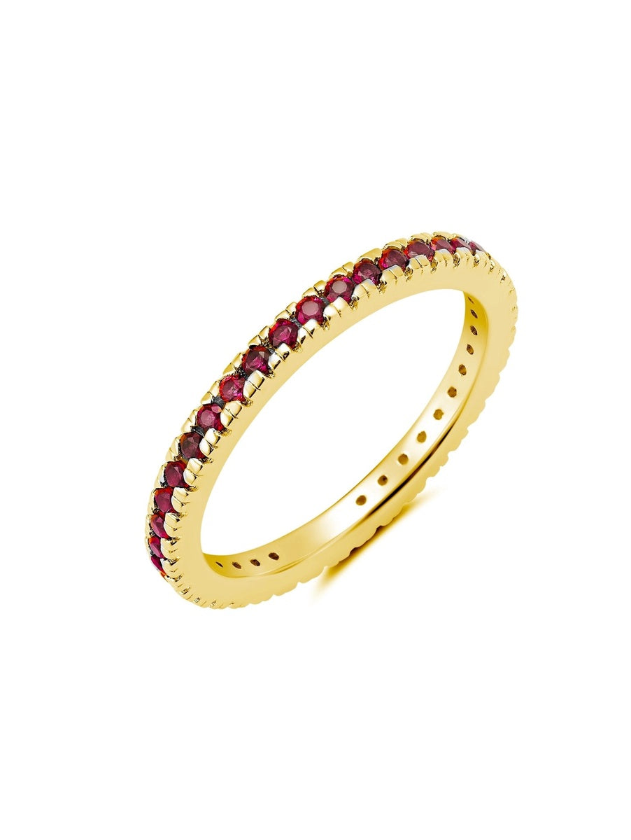  CRISLU Ruby Cubic Zirconia Eternity Band Finished in 18kt Yellow Gold - XX - Bonton