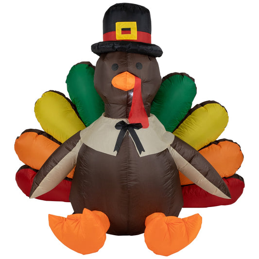 Lighted Inflatable Fall Harvest Turkey Outdoor Decoration - 4"