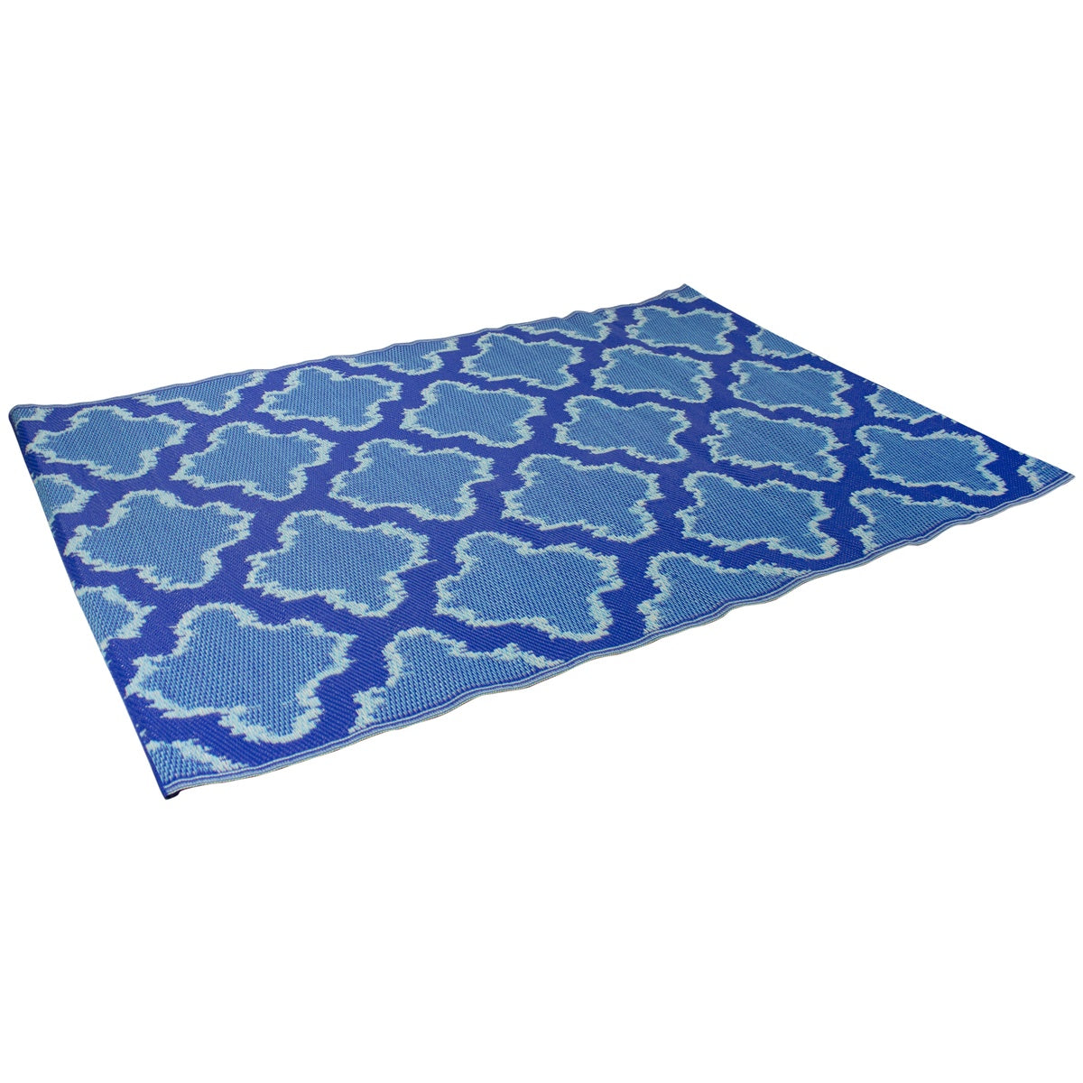  Northlight 4' X 6' Blue Quatrefoil Rectangular Outdoor Area Rug - Quatrefoil - Bonton