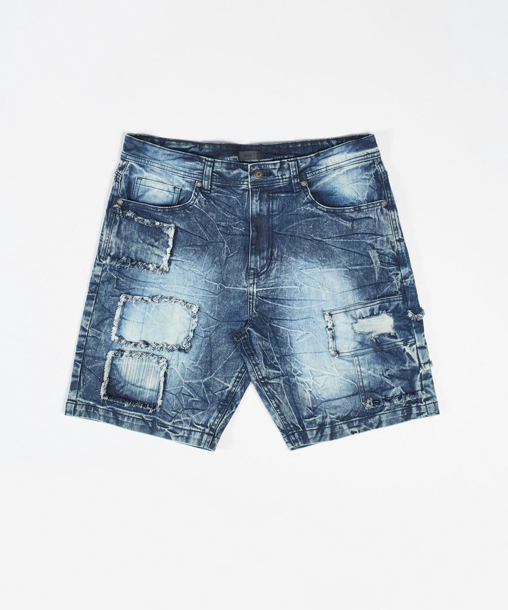 Reason Clothing Wooster Destroyed Denim Shorts  - Light Blue - LIGHT BLUE - Bonton