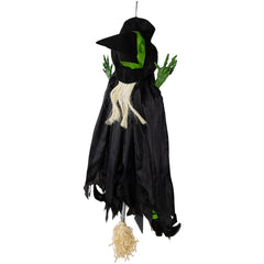 Giant Tree Trunk Crashed Witch Hanging Halloween Decoration - 4'