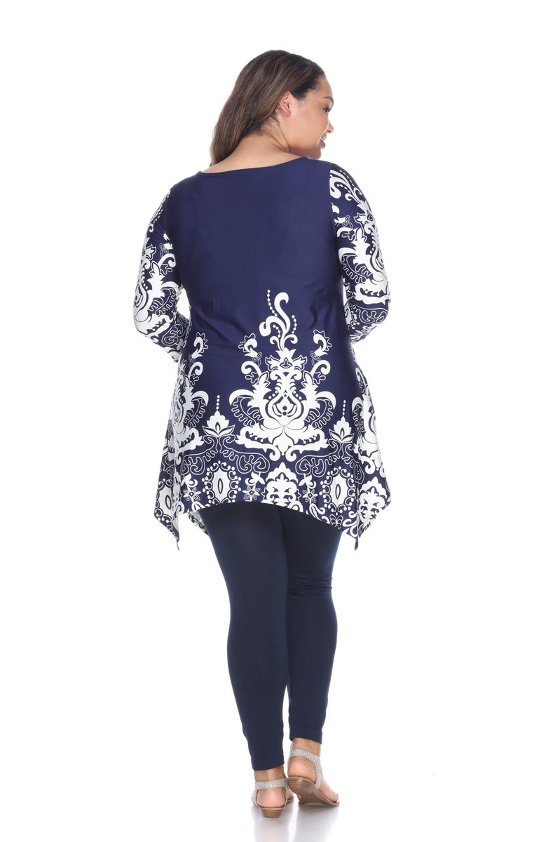  White Mark Plus Size Yanette Tunic Top - 1X - Bonton