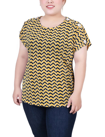 Plus Size Short Extended Sleeve Top