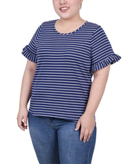 Plus Size Short Bell Sleeve Top