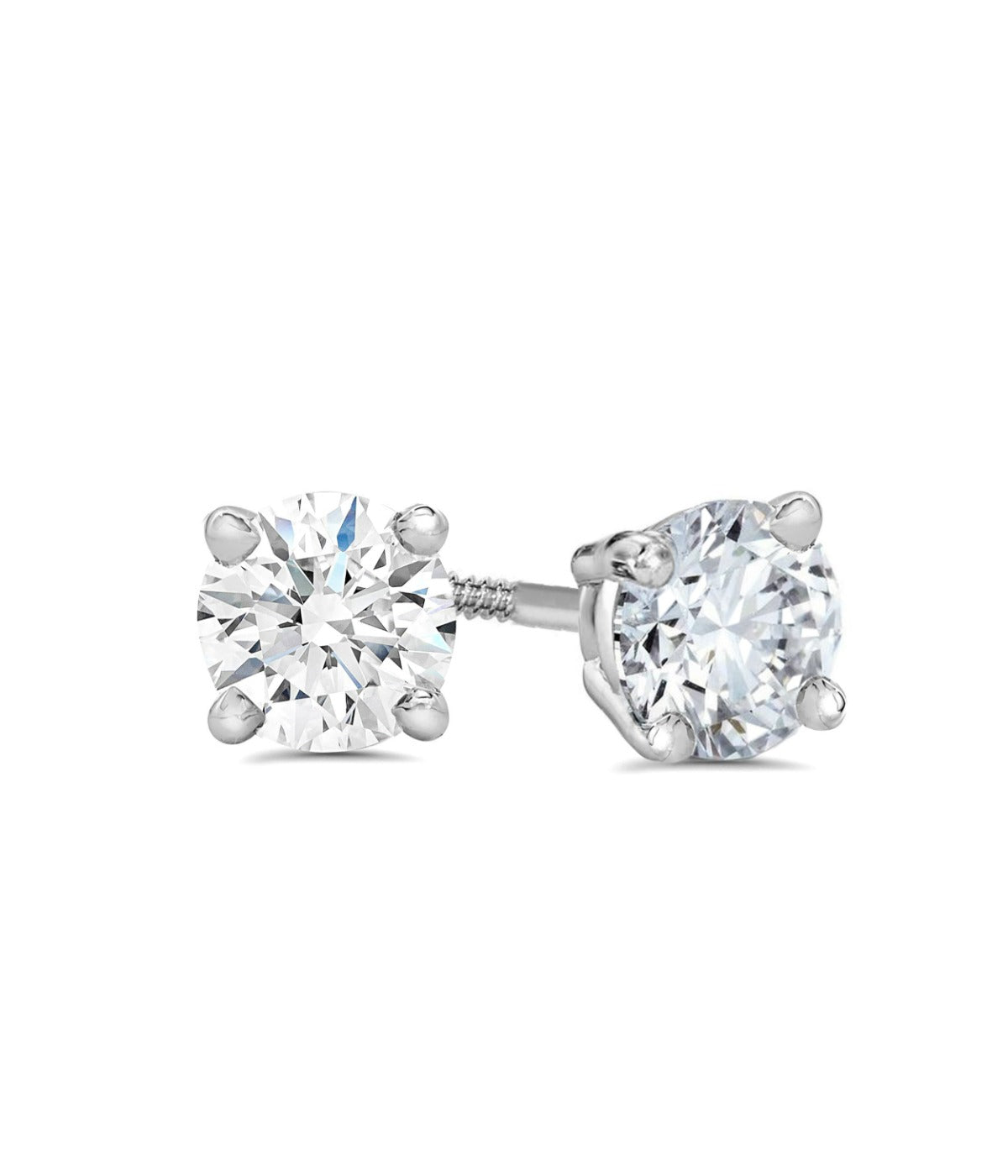  Kgs Jewels Inc 1/5 CTW Certified Diamond Stud Earrings in 14K Gold with Screw Back (J/I1-I2) - White - Bonton