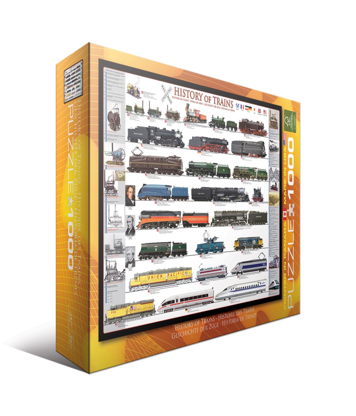  History of Trains: 1000 Pcs Multi - Multi - Bonton