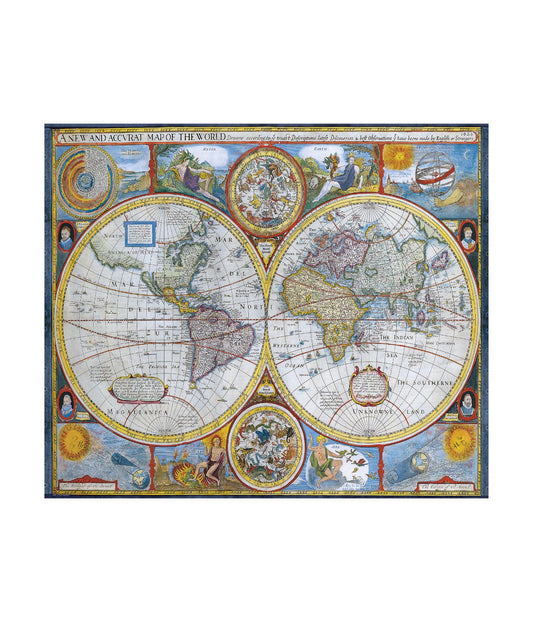 Antique World Map: 1000 Pcs Multi